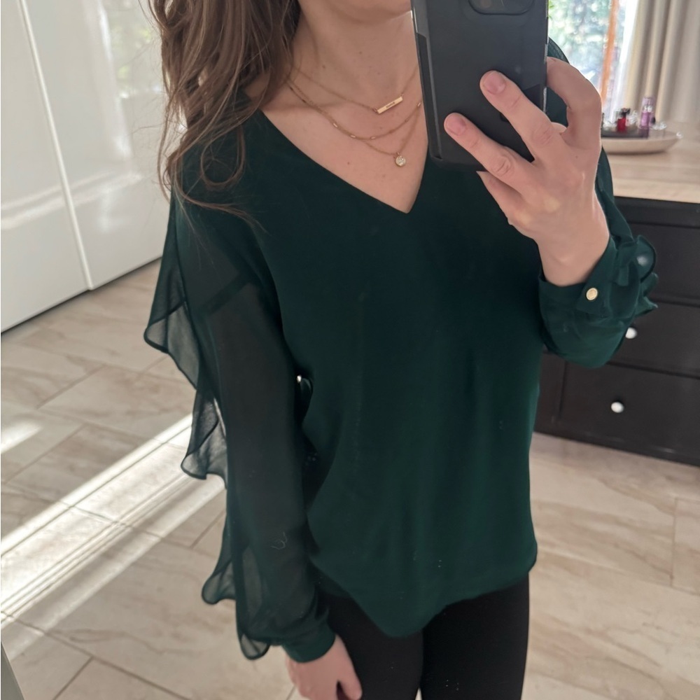Calvin Klein ruffle sleeve top - Picture 6 of 6